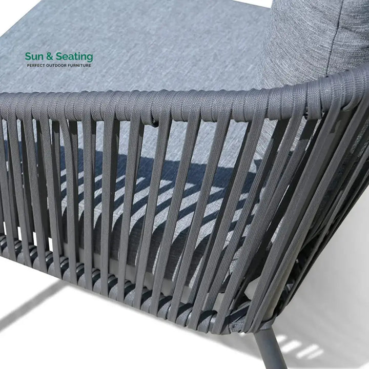Valencia 4-Piece Outdoor Rope Patio Sofa Set (Grey) Sofa Set