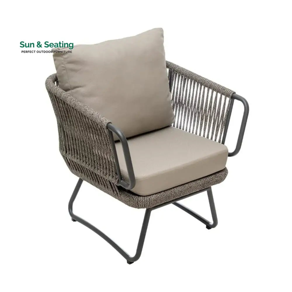 Valeria 4-Piece Rope Sofa Set With Glass Top Table Sofa Set
