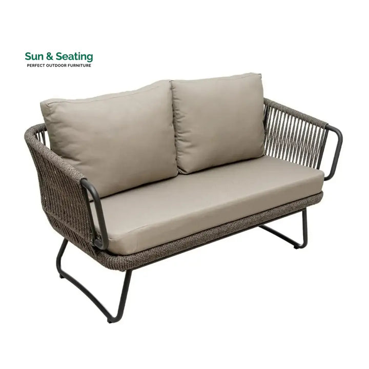 Valeria 4-Piece Rope Sofa Set With Glass Top Table Sofa Set