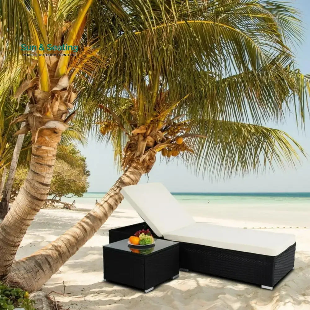 Valkyrie Outdoor Wicker Lounge Chair With Side Table Lounger Set