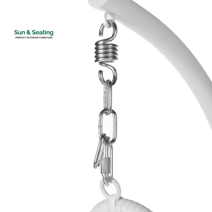 Vanda Single Seater Hanging Swing With Stand For Balcony Garden Swing (White) Swings