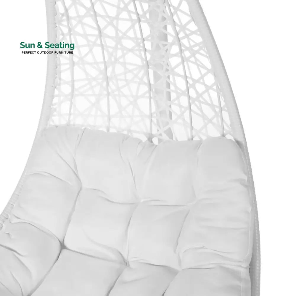 Vanda Single Seater Hanging Swing With Stand For Balcony Garden Swing (White) Swings