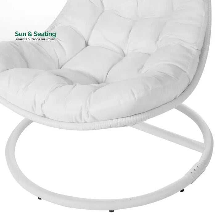 Vanda Single Seater Hanging Swing With Stand For Balcony Garden Swing (White) Swings