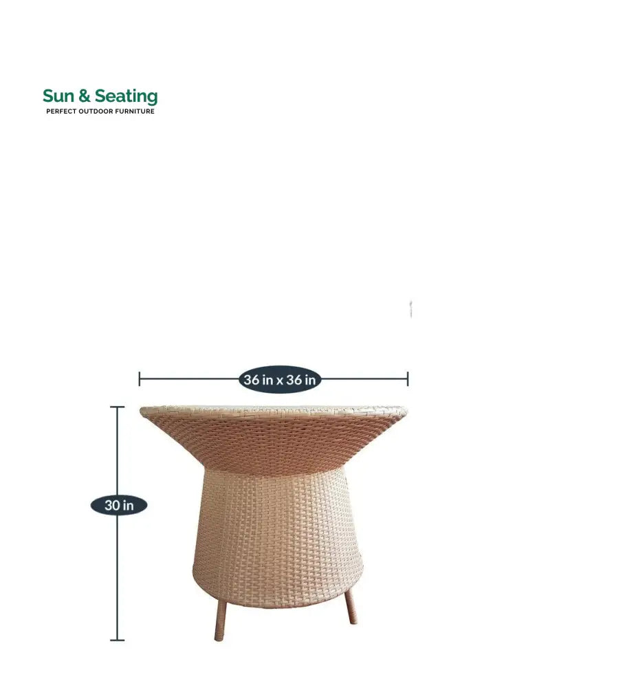 Vava Outdoor Patio Seating Set 4 Chairs and 1 Table Set (Cream) Coffee Table Sets