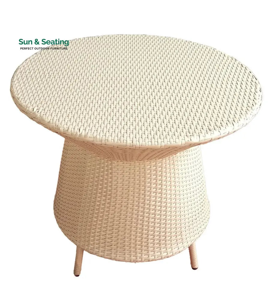 Vava Outdoor Patio Seating Set 4 Chairs and 1 Table Set (Cream) Coffee Table Sets