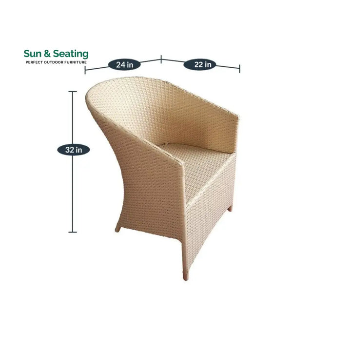 Vava Outdoor Patio Seating Set 4 Chairs and 1 Table Set (Cream) Coffee Table Sets