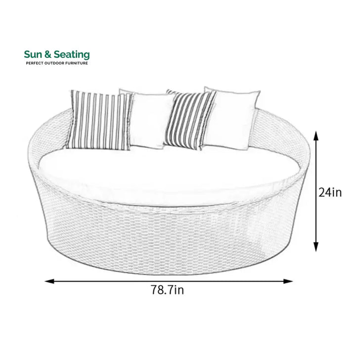 Vea Outdoor Poolside Sunbed With Cushion Daybed (Honey) Sunbed