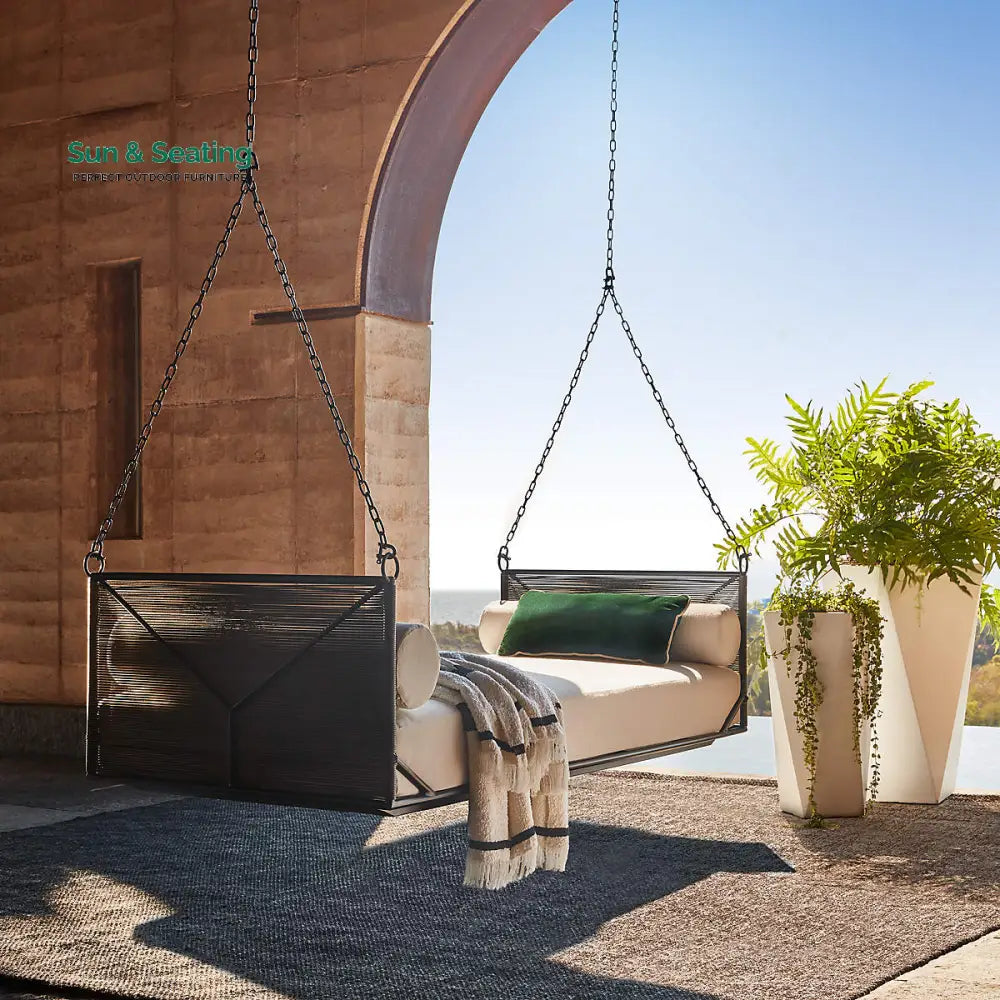 Vecoli Double Seater Hanging Swing Without Stand For Balcony Garden Swing (Grey) Braided &amp; Rope Swings
