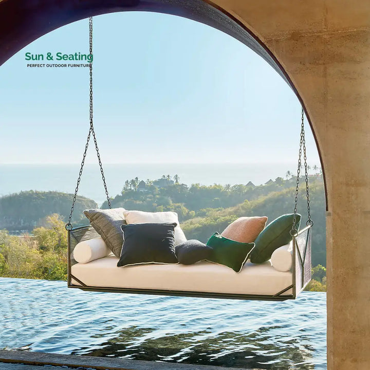 Vecoli Double Seater Hanging Swing Without Stand For Balcony Garden Swing (Grey) Braided &amp; Rope Swings