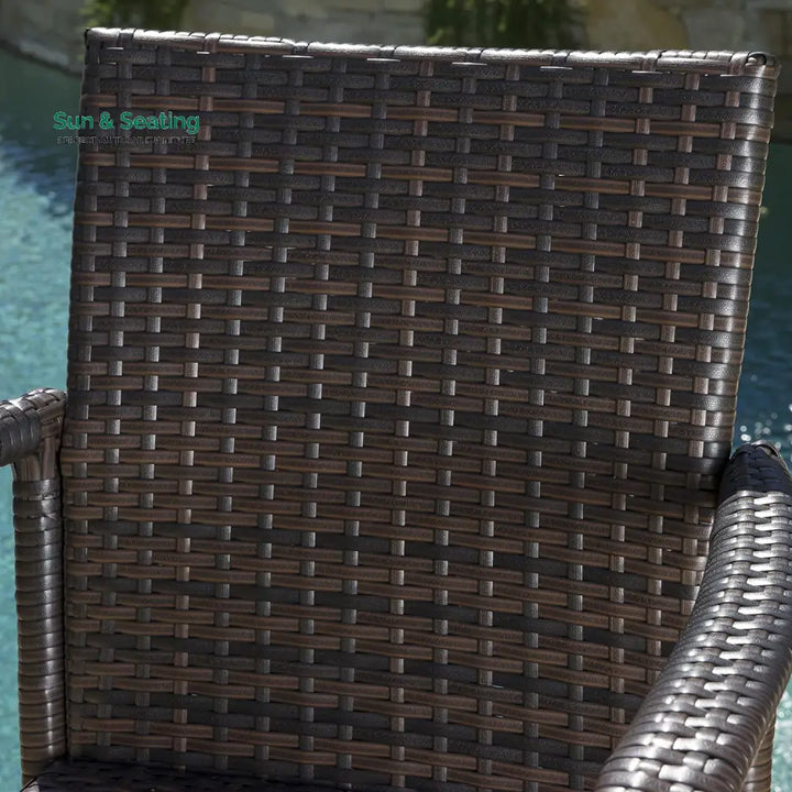 Venezia Outdoor Patio Bar Chair 4 Chairs For Balcony (Brown) Bar Sets