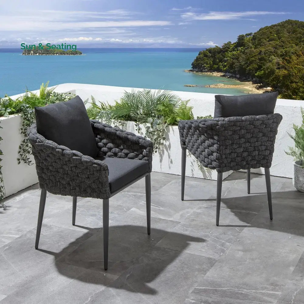 Ventus Outdoor Patio Seating Set 6 Chairs and 1 Table Set (grey) Dining sets