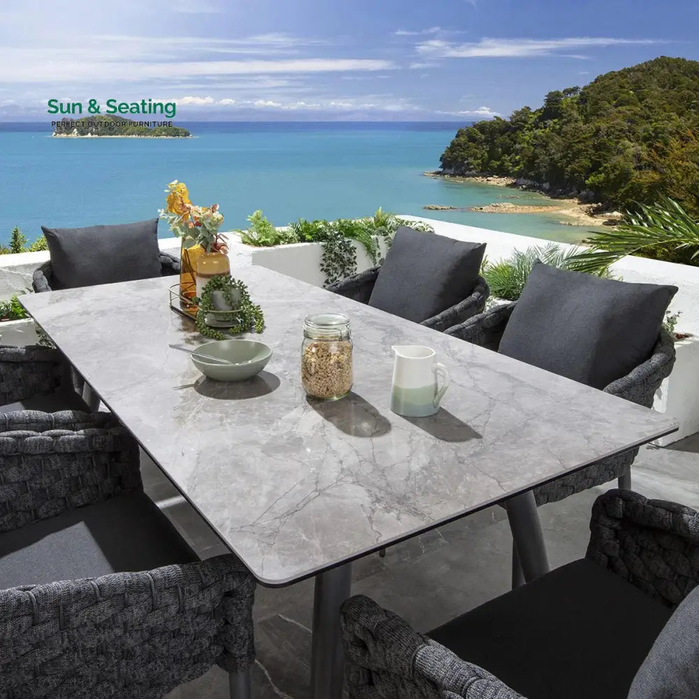 Ventus Outdoor Patio Seating Set 6 Chairs and 1 Table Set (grey) Dining sets