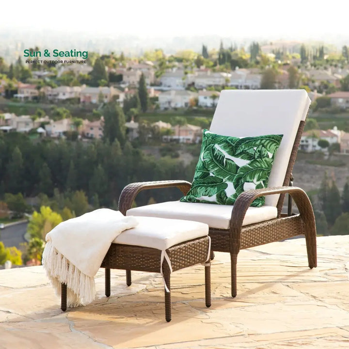 Venus Outdoor Swimming Poolside Lounger (Dark Brown) Loungers