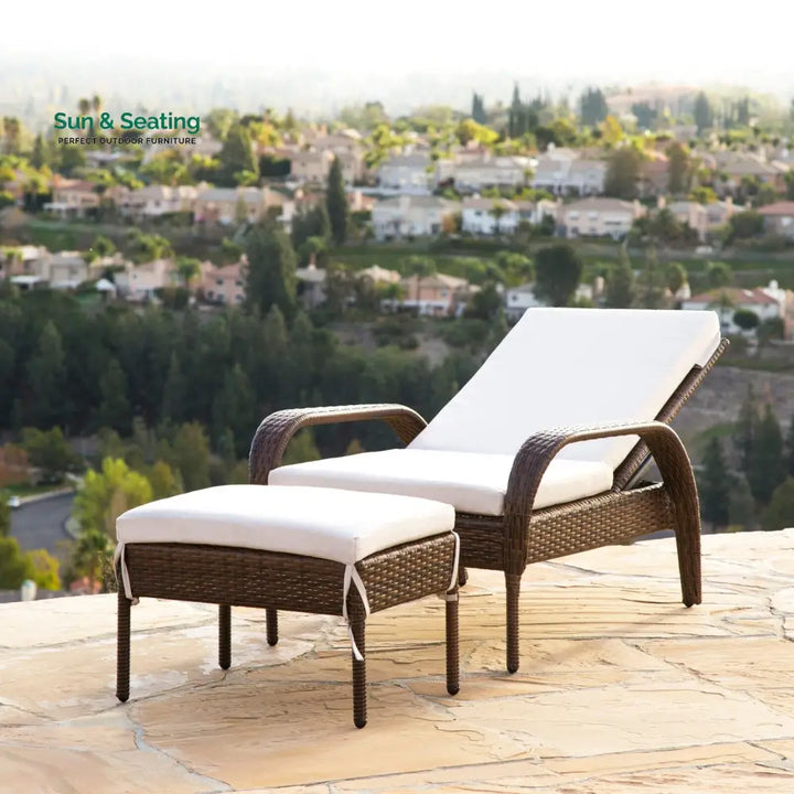 Venus Outdoor Swimming Poolside Lounger (Dark Brown) Loungers