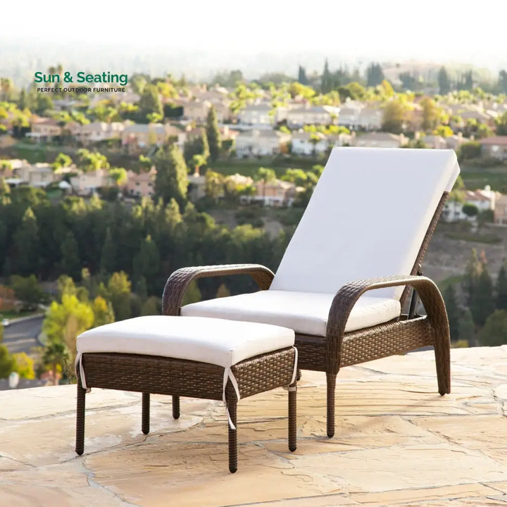Venus Outdoor Swimming Poolside Lounger (Dark Brown) Loungers