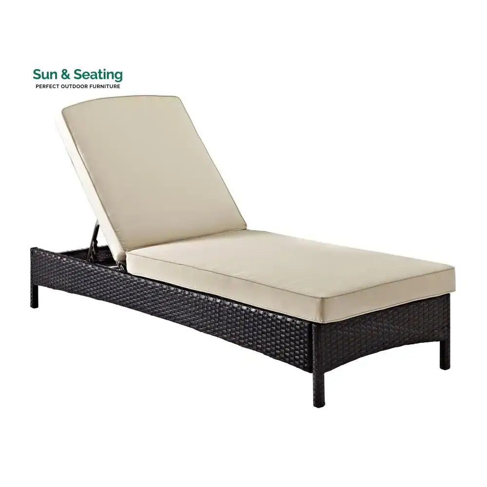Veny Outdoor Swimming Poolside Lounger (Dark Brown) Loungers