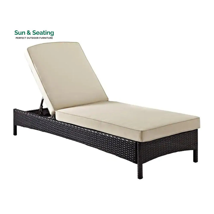 Veny Outdoor Swimming Poolside Lounger (Dark Brown) Loungers