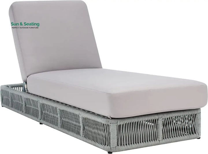 Vera Outdoor Swimming Poolside Lounger (Grey) Braided &amp; Rope Loungers