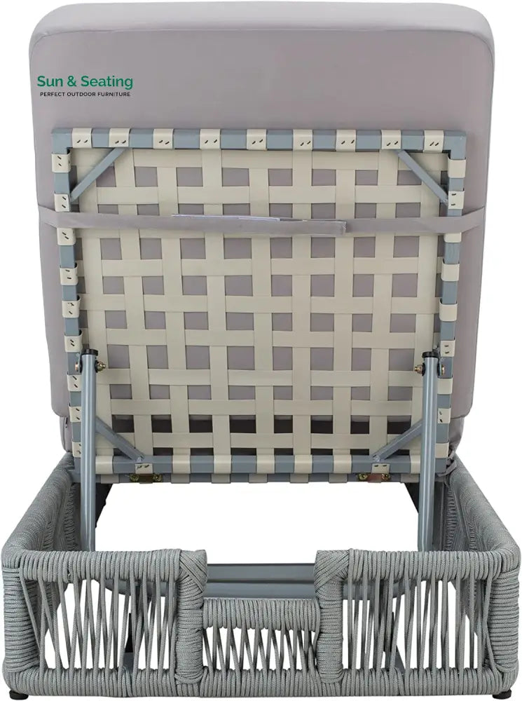 Vera Outdoor Swimming Poolside Lounger (Grey) Braided &amp; Rope Loungers