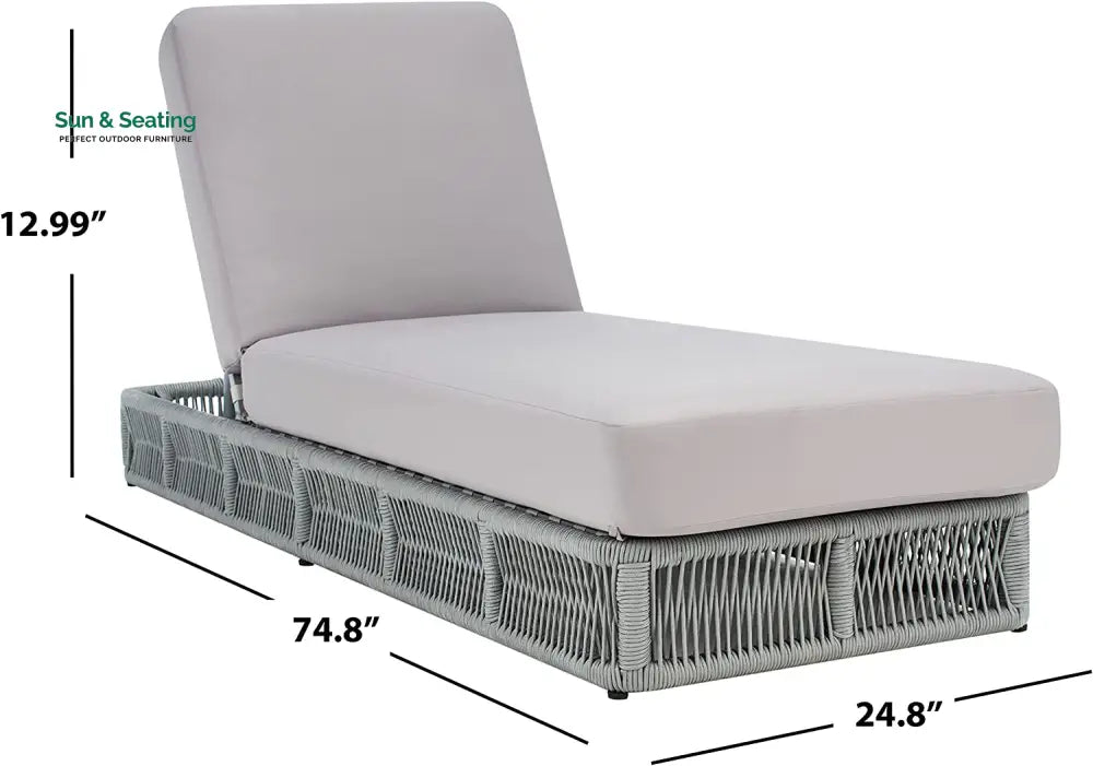 Vera Outdoor Swimming Poolside Lounger (Grey) Braided &amp; Rope Loungers