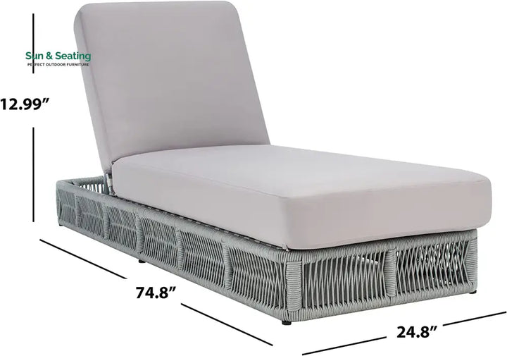 Vera Outdoor Swimming Poolside Lounger (Grey) Braided &amp; Rope Loungers