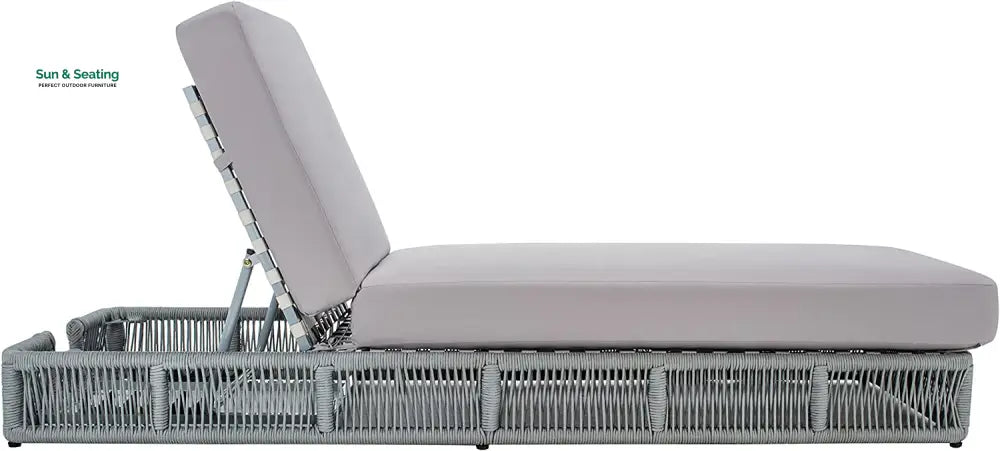 Vera Outdoor Swimming Poolside Lounger (Grey) Braided &amp; Rope Loungers