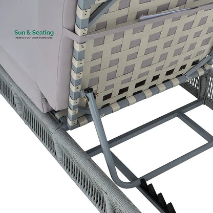 Vera Outdoor Swimming Poolside Lounger (Grey) Braided & Rope Loungers