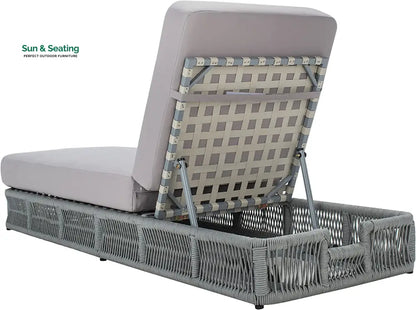 Vera Outdoor Swimming Poolside Lounger (Grey) Braided & Rope Loungers