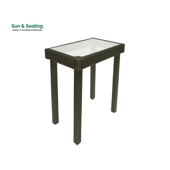 Verena Outdoor Rattan Wicker Bar Glass Top Table Bar Table