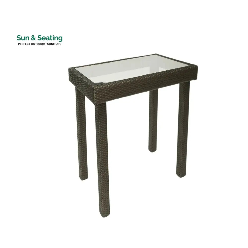 Verena Outdoor Rattan Wicker Bar Glass Top Table Bar Table