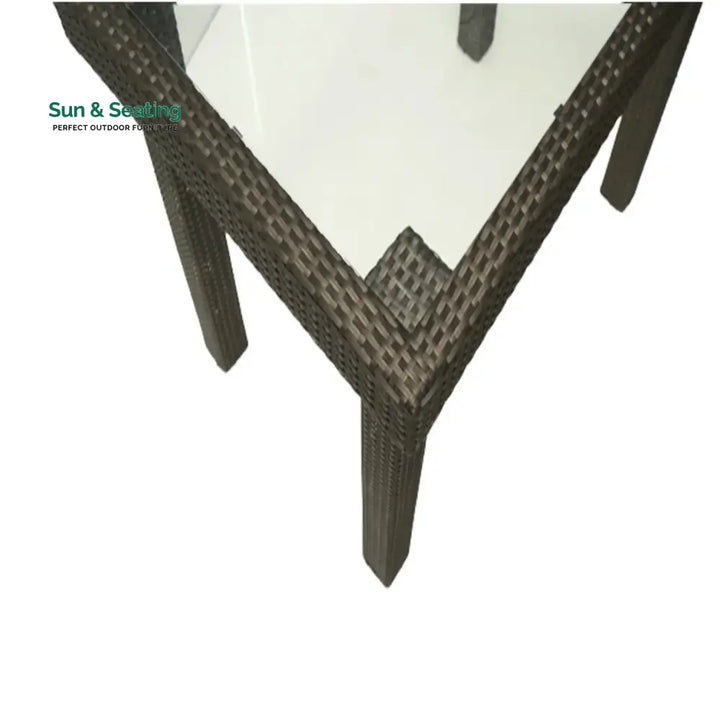 Verena Outdoor Rattan Wicker Bar Glass Top Table Bar Table