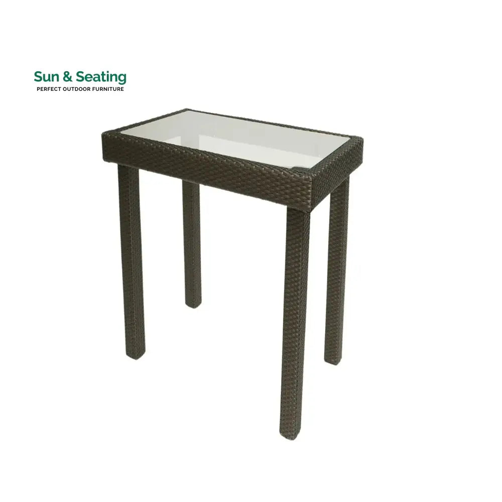 Verena Outdoor Rattan Wicker Bar Glass Top Table Bar Table