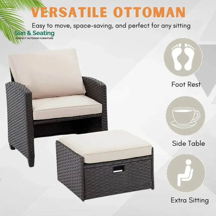 Verónica 5 Piece Outdoor Patio Wicker Furniture Set Patio Sofa Set