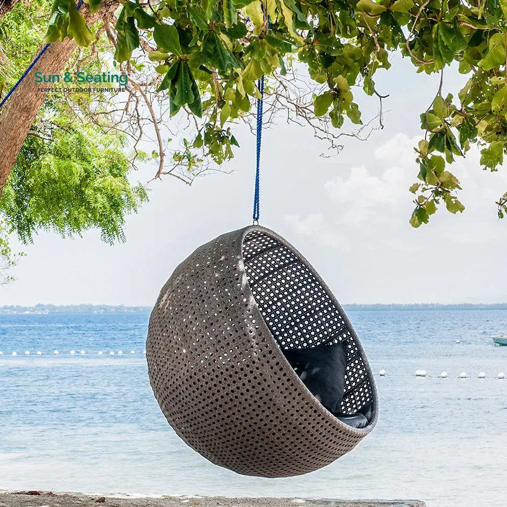 Verratti Single Seater Hanging Swing Without Stand For Balcony Garden Swing (Grey) Swings