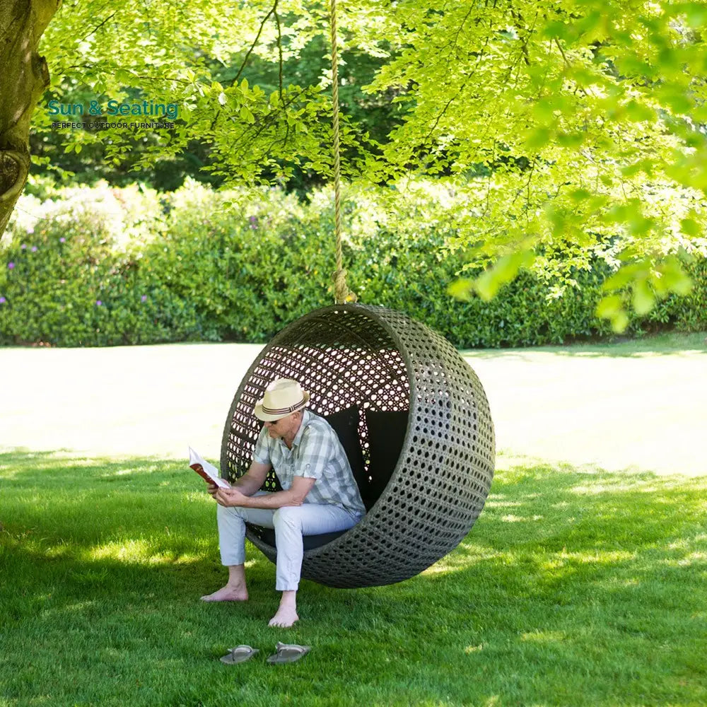 Verratti Single Seater Hanging Swing Without Stand For Balcony Garden Swing (Grey) Swings