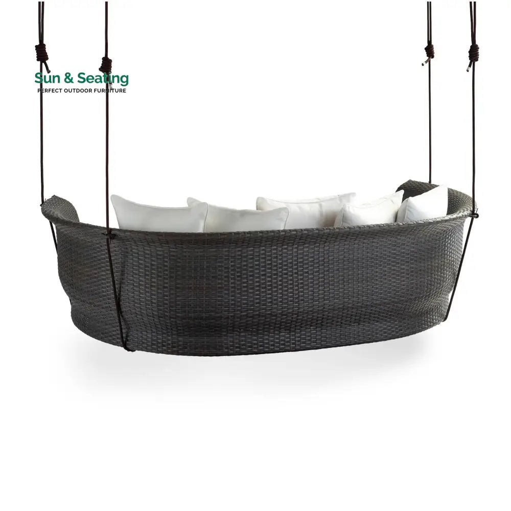 Vibe Three Seater Hanging Swing Without Stand For Balcony Garden Swing (Dark Grey) Swings