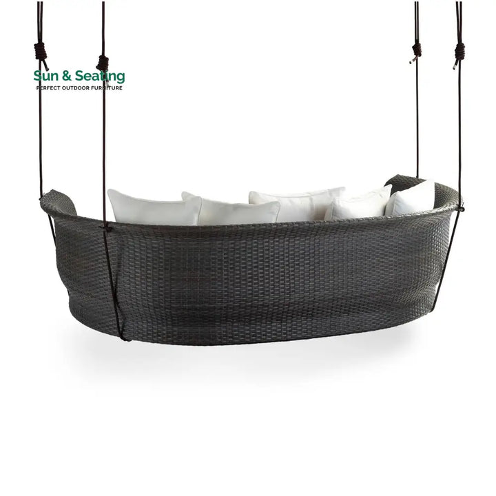 Vibe Three Seater Hanging Swing Without Stand For Balcony Garden Swing (Dark Grey) Swings