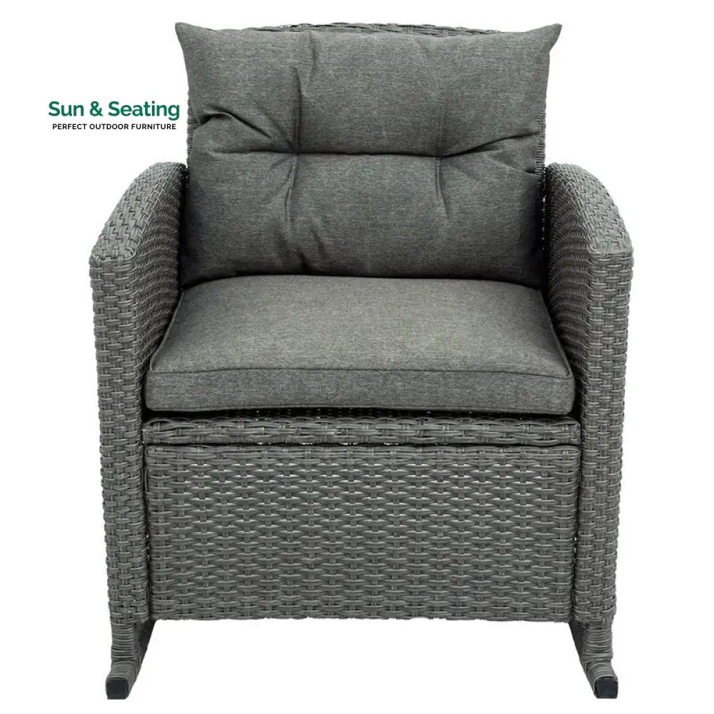 Vicy Outdoor Patio Seating Set 2 Chairs and 1 Table Set (Grey) Coffee Table Sets