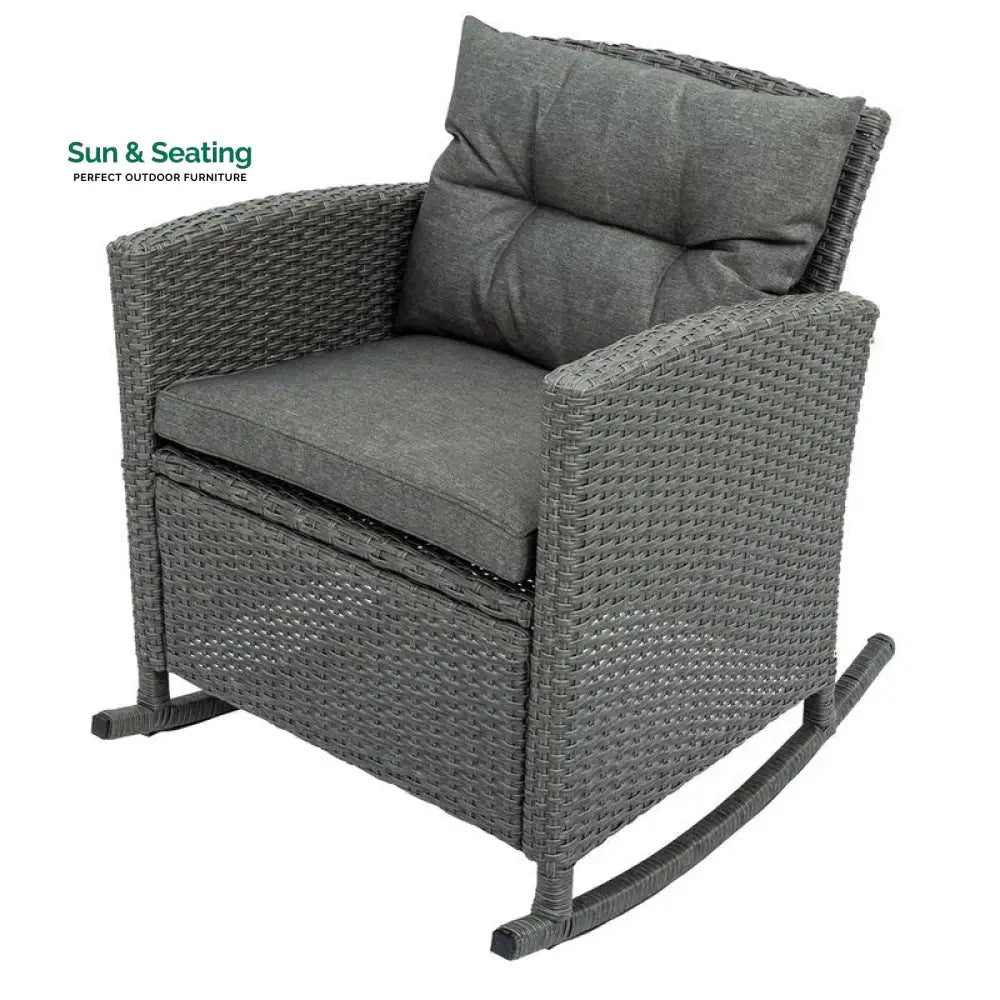 Vicy Outdoor Patio Seating Set 2 Chairs and 1 Table Set (Grey) Coffee Table Sets