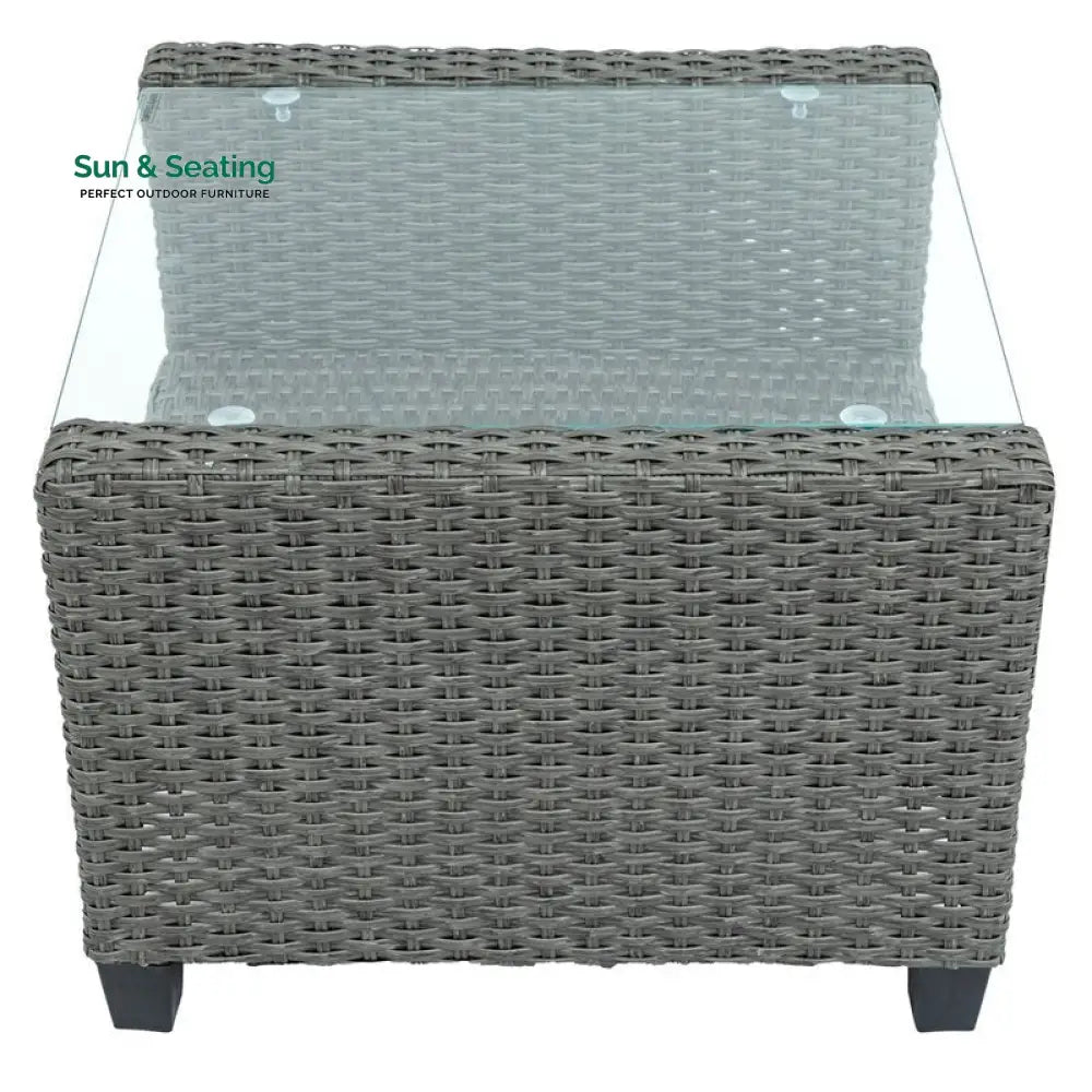 Vicy Outdoor Patio Seating Set 2 Chairs and 1 Table Set (Grey) Coffee Table Sets