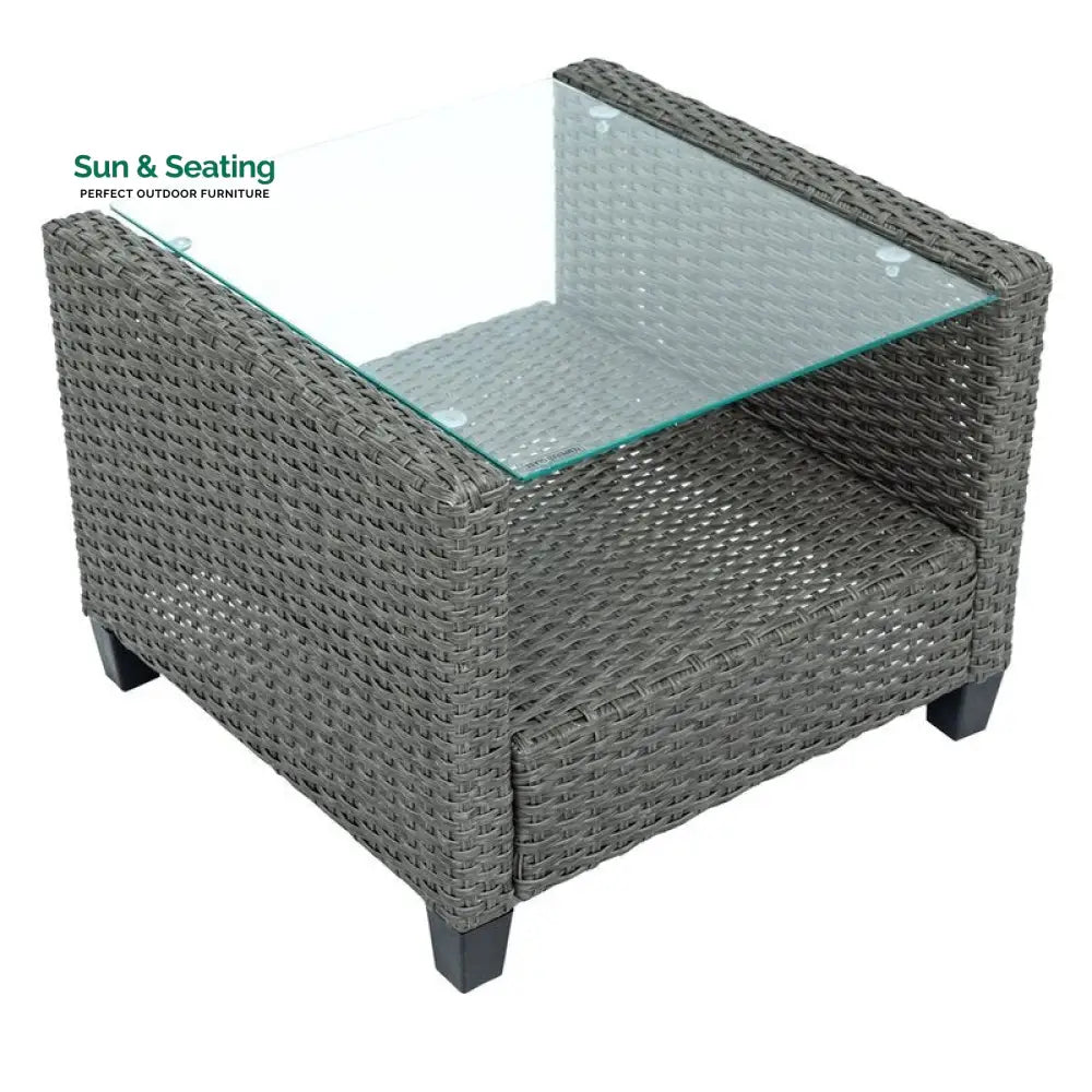 Vicy Outdoor Patio Seating Set 2 Chairs and 1 Table Set (Grey) Coffee Table Sets