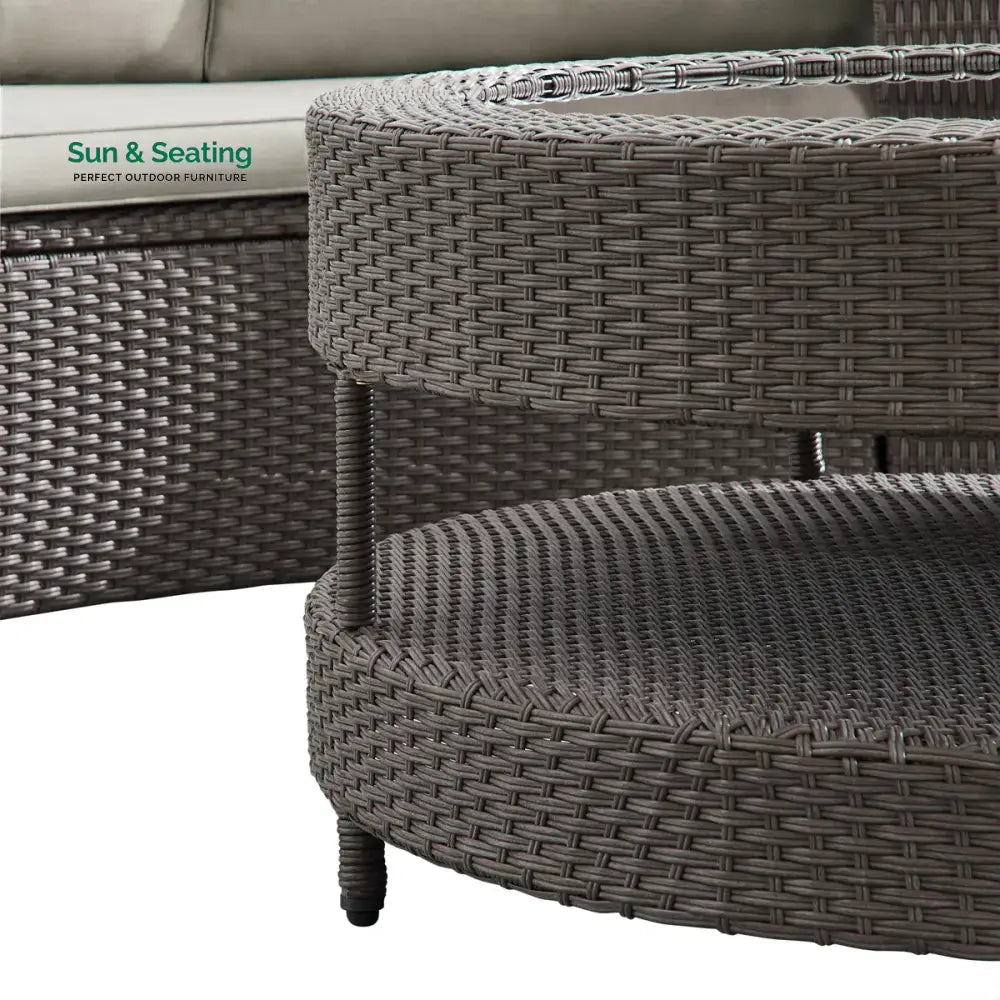 Vimi Outdoor Patio Sofa Set 6 seater and 1 Center Table (Dark brown) Sofa Sets