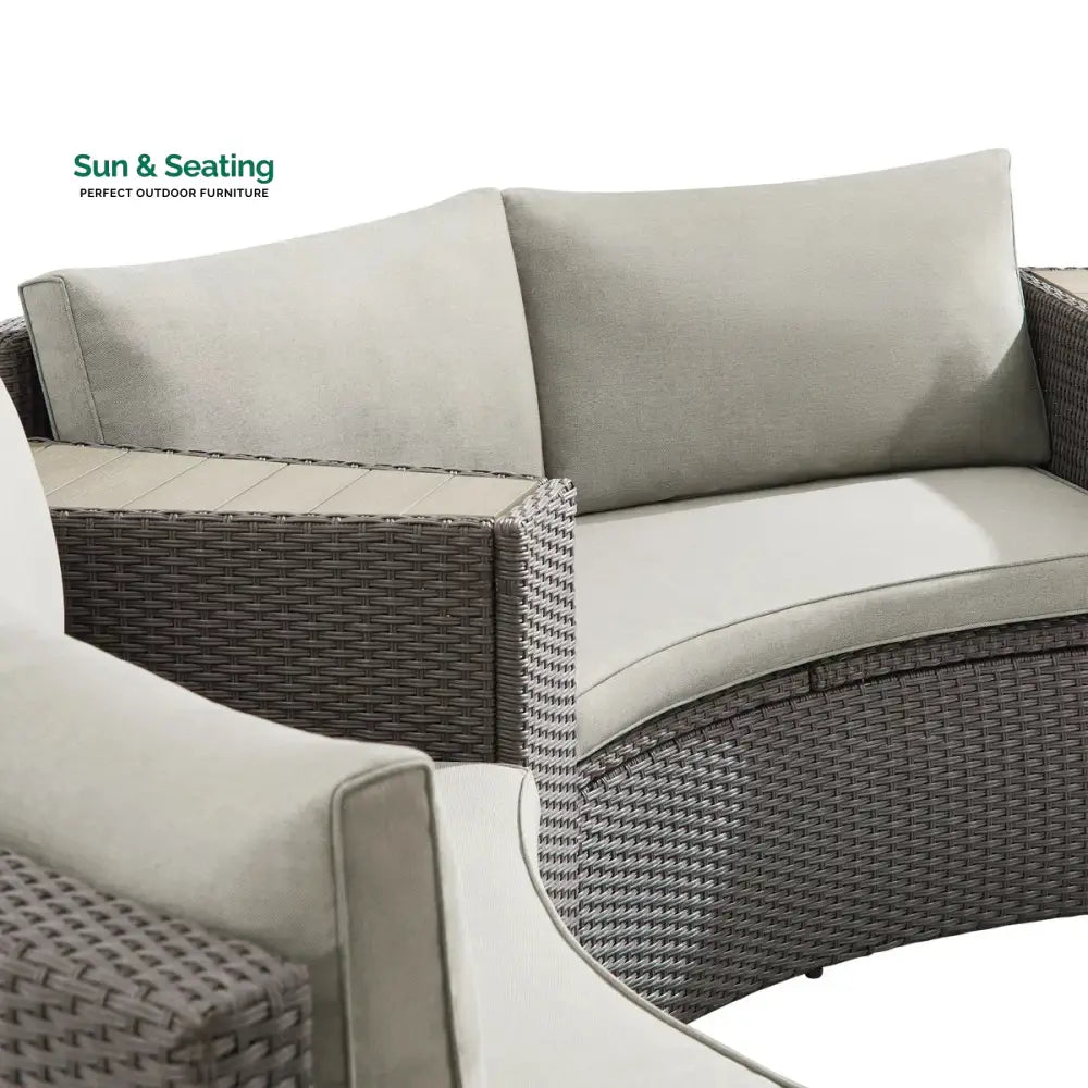 Vimi Outdoor Patio Sofa Set 6 seater and 1 Center Table (Dark brown) Sofa Sets