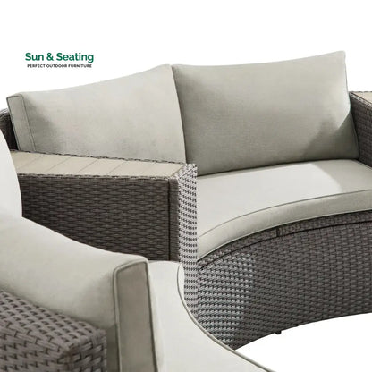 Vimi Outdoor Patio Sofa Set 6 seater and 1 Center Table (Dark brown) Sofa Sets