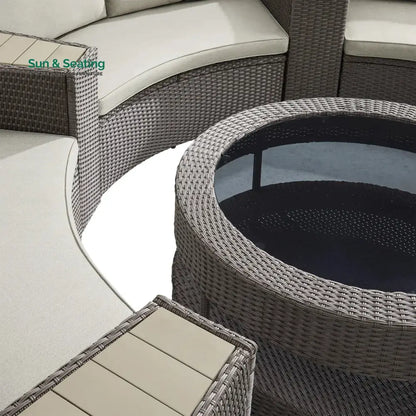 Vimi Outdoor Patio Sofa Set 6 seater and 1 Center Table (Dark brown) Sofa Sets