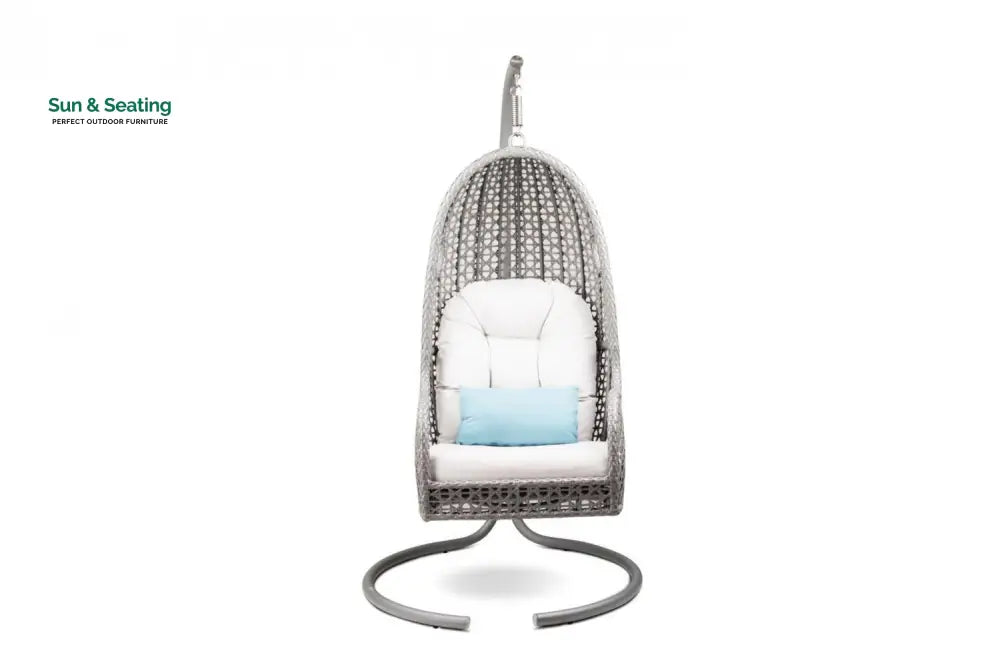 Violante Single Seater Hanging Swing With Stand For Balcony Garden Swing (Grey) Swings