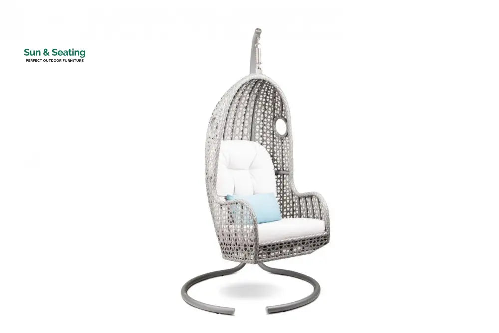 Violante Single Seater Hanging Swing With Stand For Balcony Garden Swing (Grey) Swings