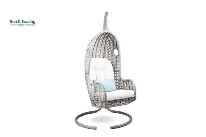 Violante Single Seater Hanging Swing With Stand For Balcony Garden Swing (Grey) Swings