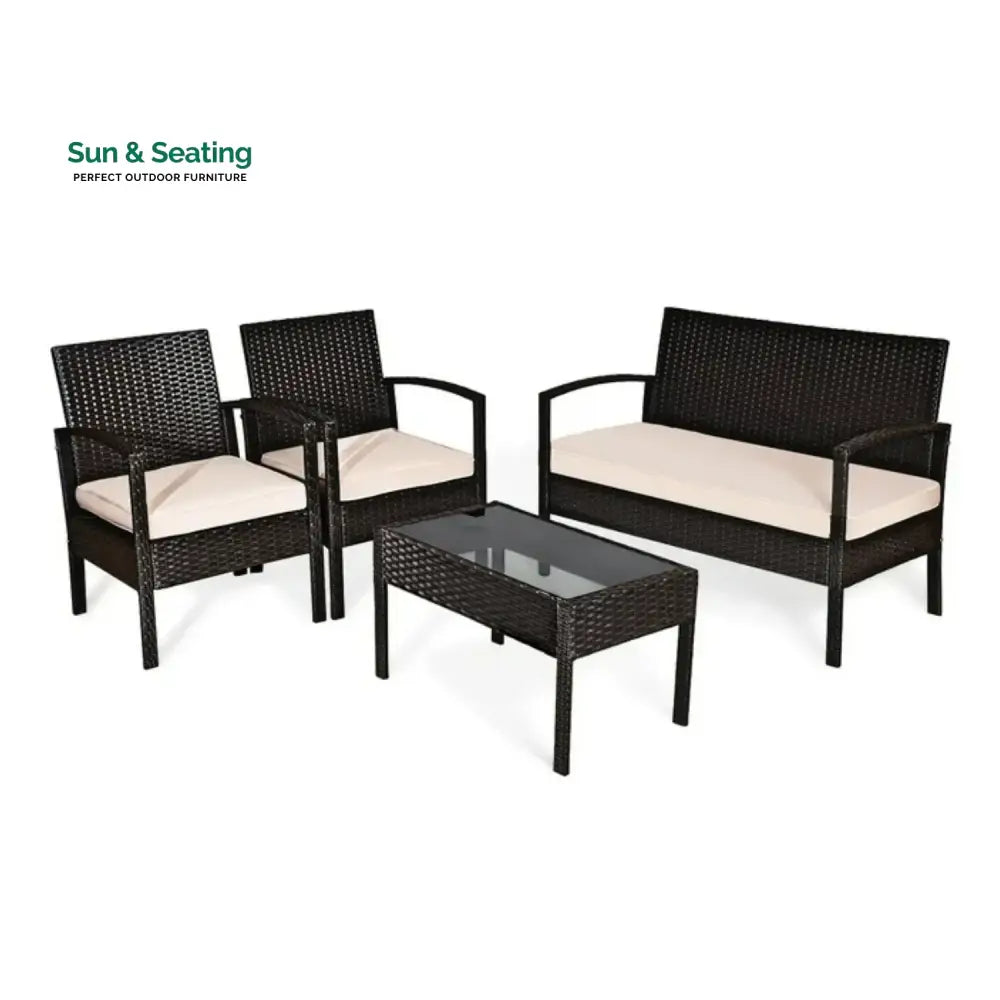 Violet 4 Pieces Patio Furniture Set Outdoor Sectional Sofa Sofa Set