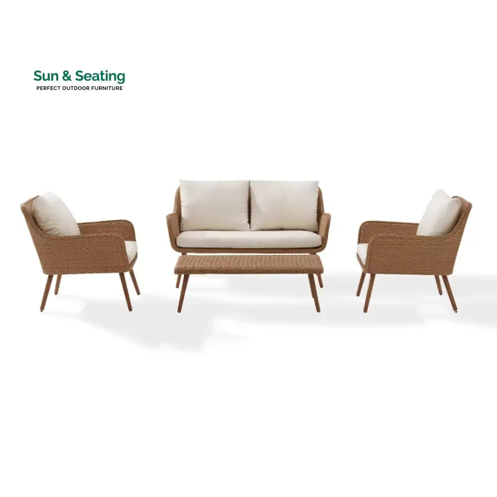 Violeta Outdoor Sofa Set 2 Seater 2 Single seater and 1 Center Table (Brown) Sofa Sets